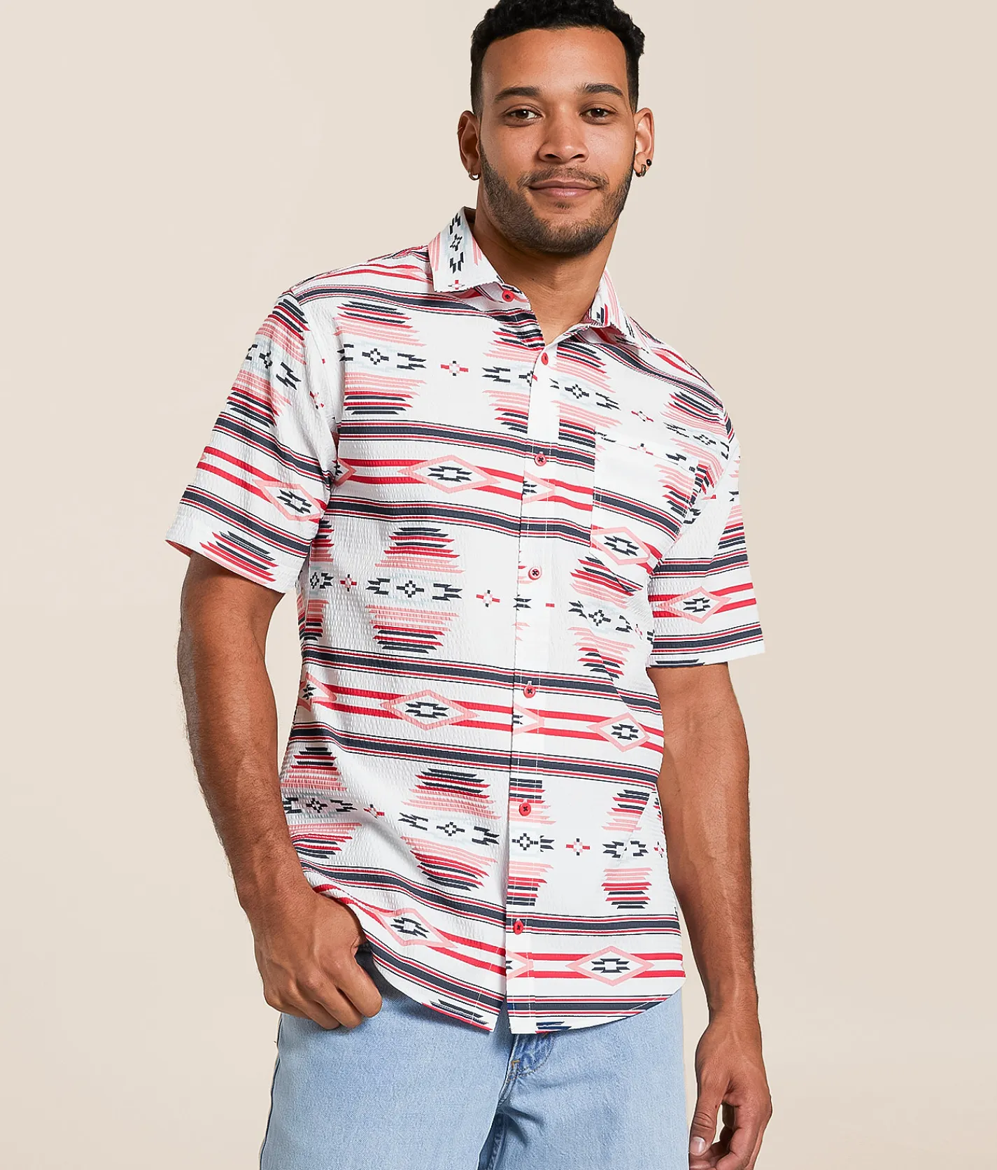 Tops | Departwest Seersucker Athletic Performance Stretch Shirt White
