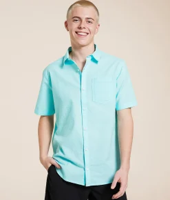 Departwest Seersucker Athletic Shirt Mauve Chalk Clearance