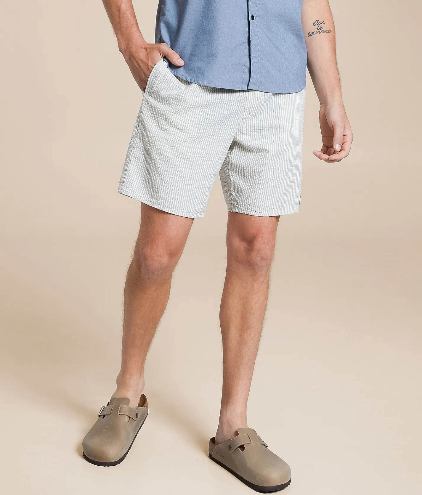 Rhythm Seersucker Jam Short Natural Online