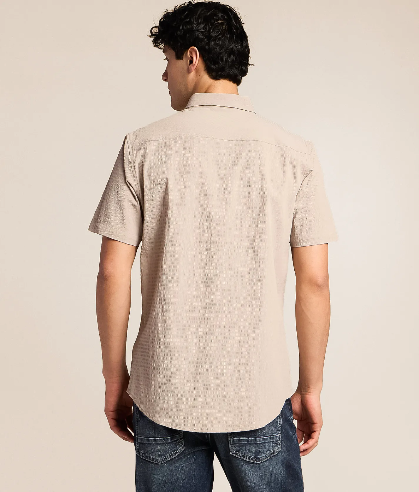 Tops | J.B. Holt Seersucker Standard Performance Stretch Shirt Taupe