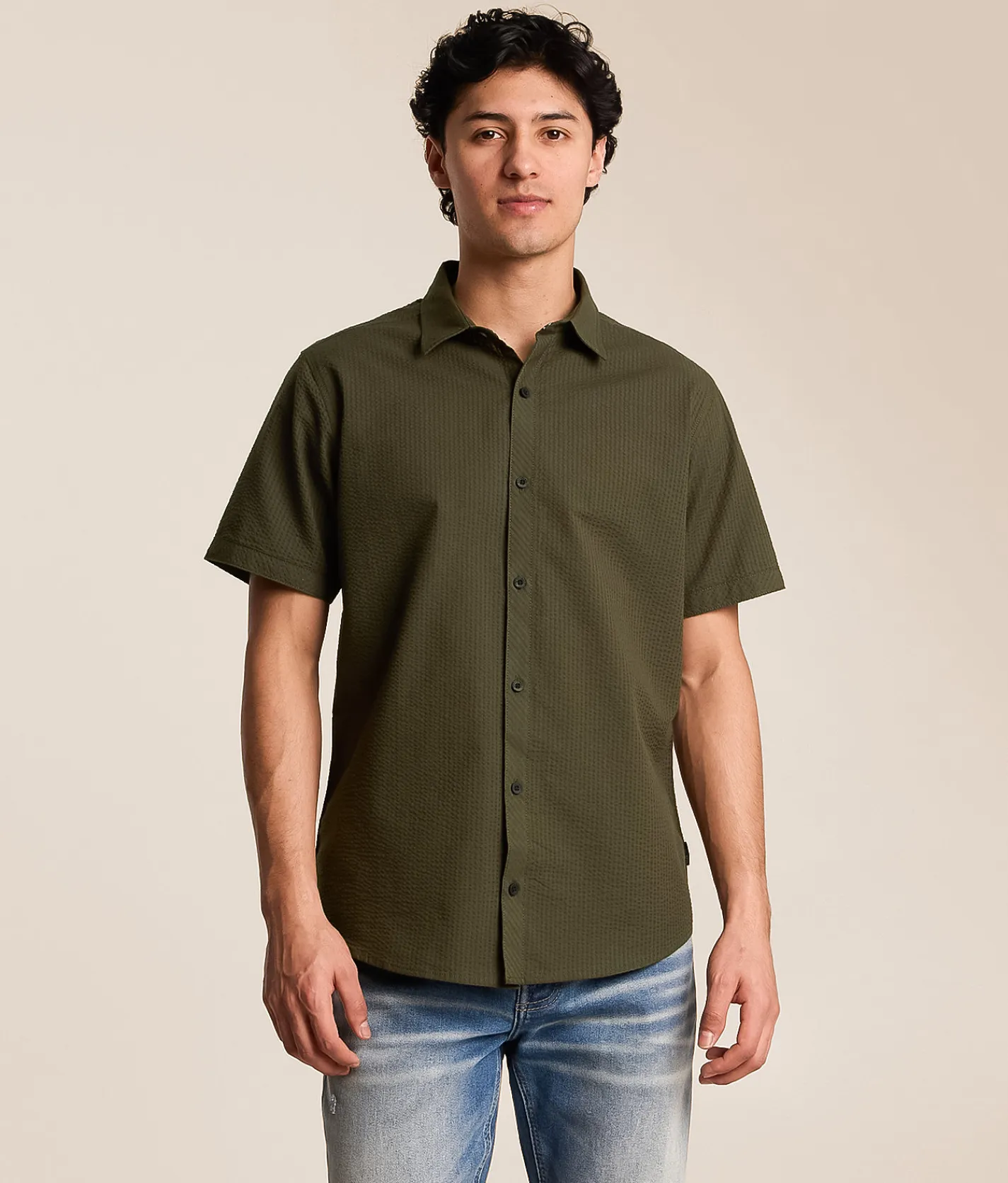 Departwest Seersucker Standard Shirt Forest Night Sale