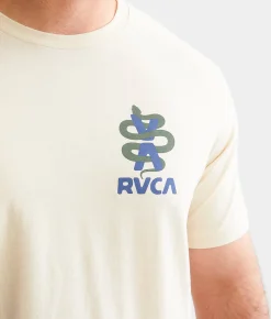 Graphic T-Shirts | RVCA Serpent T-Shirt Silver Bleach