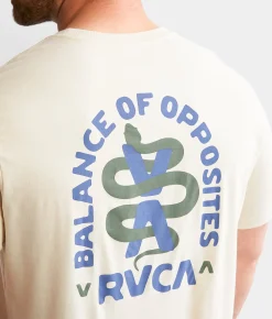 Graphic T-Shirts | RVCA Serpent T-Shirt Silver Bleach