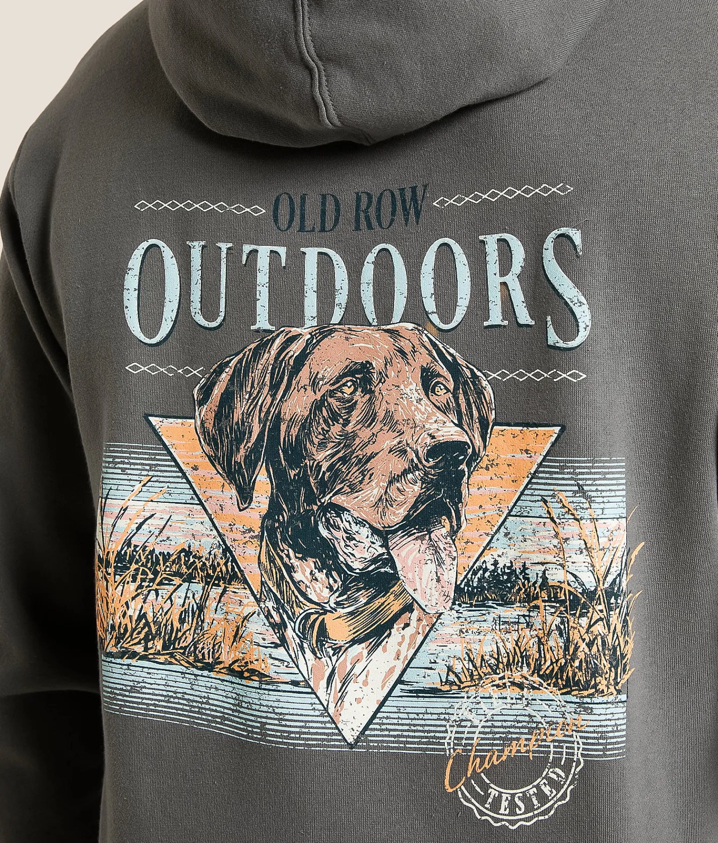 Old Row 90s Field Tested Hooded Sweatshirt Solid Charcoal Hot