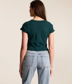 Affliction Shadow Dragon Cropped T-Shirt Sea Moss Online