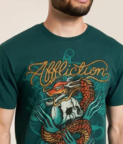 Tops|Graphic T-Shirts | Affliction Shadow Dragon T-Shirt Sea Moss