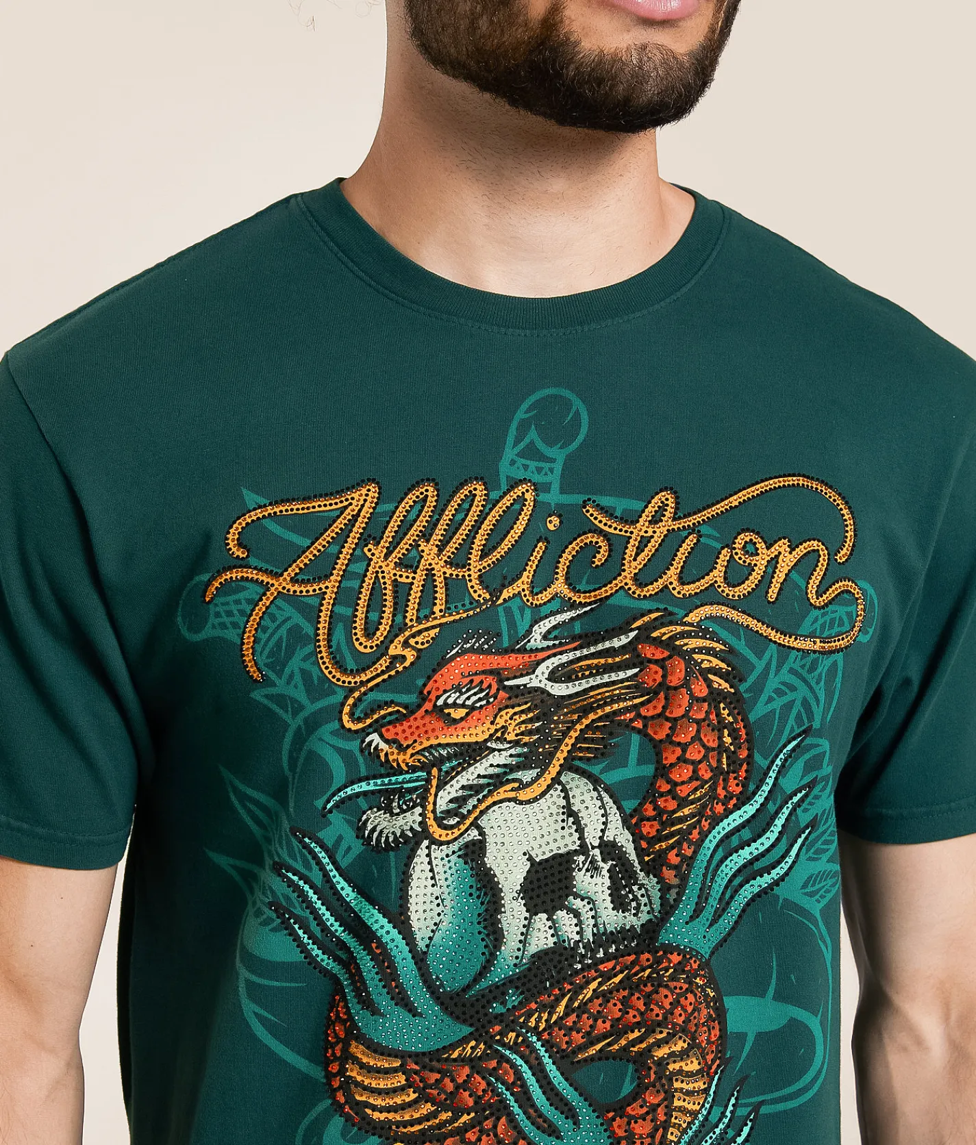 Tops|Graphic T-Shirts | Affliction Shadow Dragon T-Shirt Sea Moss