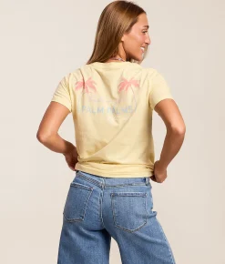 Salt Life Shake Your Palm Palms T-Shirt Vanilla Custard Clearance