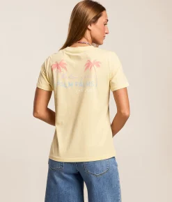 Salt Life Shake Your Palm Palms T-Shirt Vanilla Custard Clearance