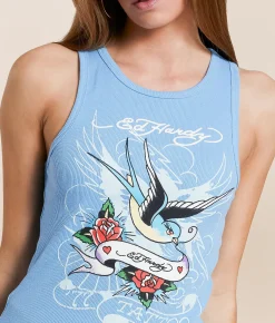 Tops | Ed Hardy Shallow Tank Top Powder Blue