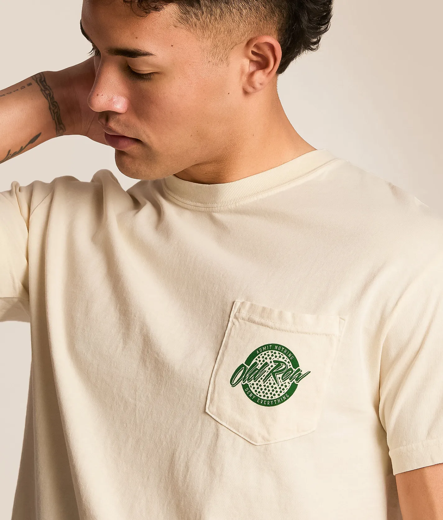 Tops|Graphic T-Shirts | Old Row Shamrock Circle T-Shirt Ivory
