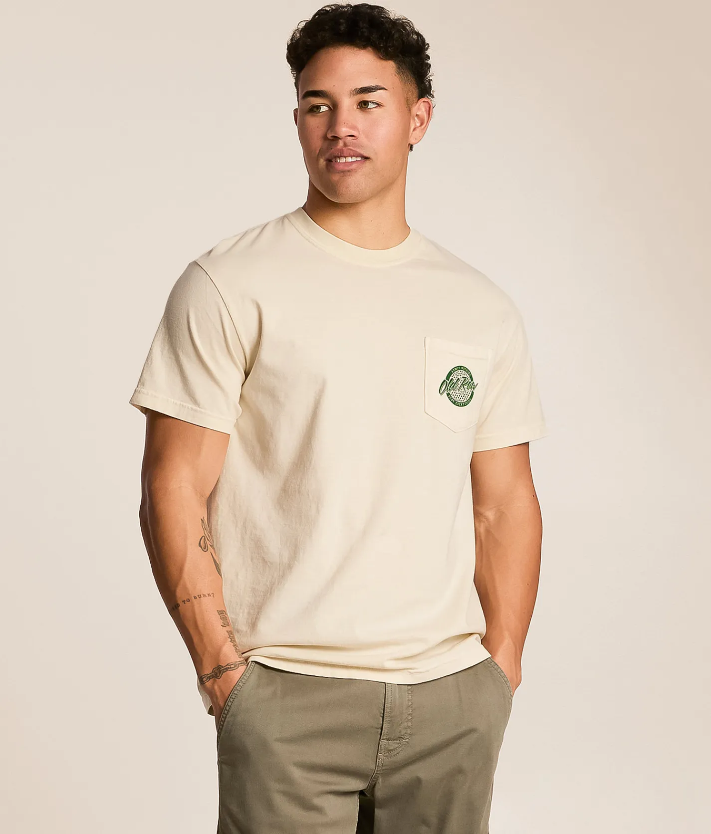 Tops|Graphic T-Shirts | Old Row Shamrock Circle T-Shirt Ivory