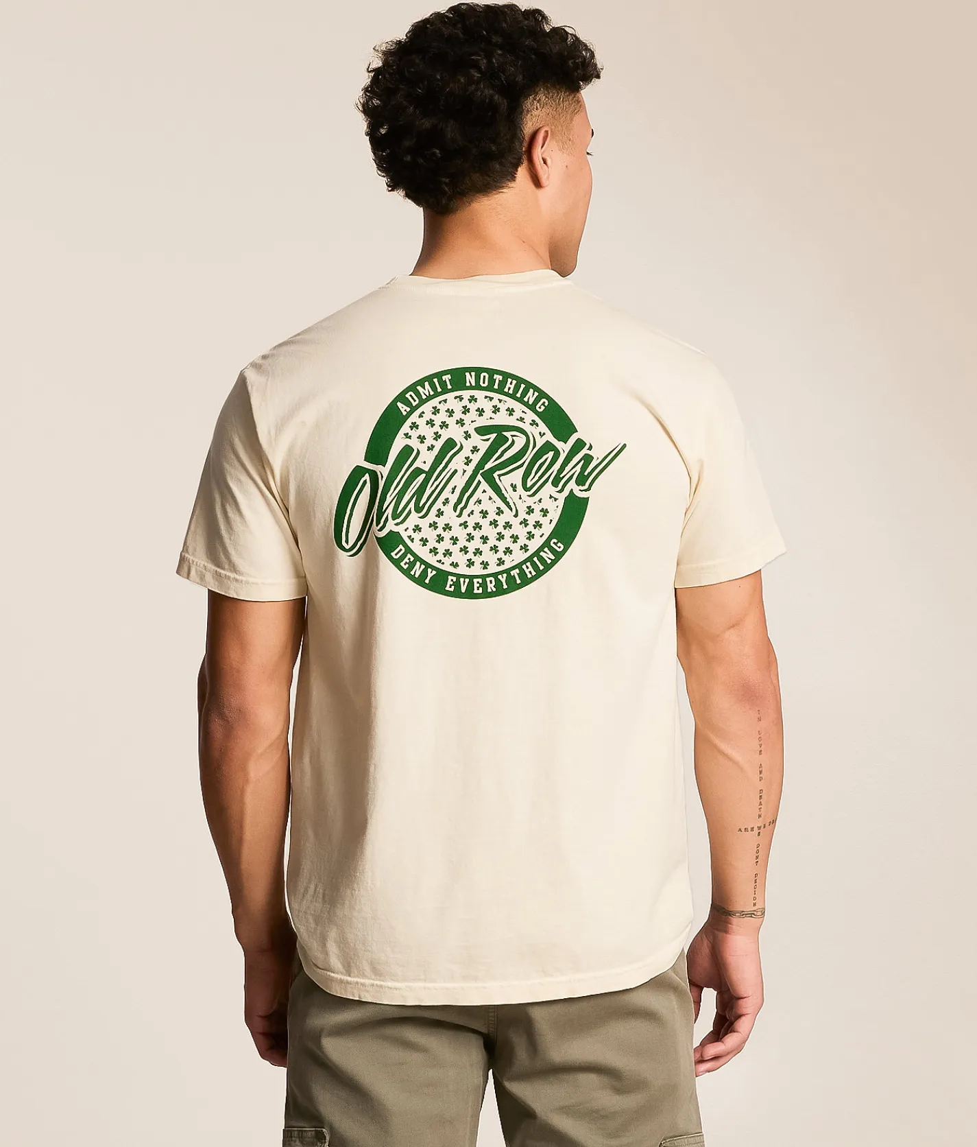 Tops|Graphic T-Shirts | Old Row Shamrock Circle T-Shirt Ivory