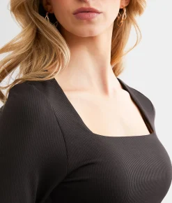 Tops | Buckle Black Shaping & Smoothing Ribbed Top Black