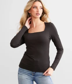 Tops | Buckle Black Shaping & Smoothing Ribbed Top Black