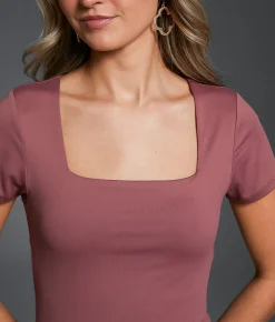 Tops | Buckle Black Shaping & Smoothing Square Neck Top Rose Brown