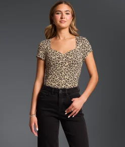 Tops | Buckle Black Shaping & Smoothing Sweetheart Top Light Leopard