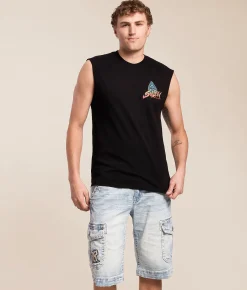 Sullen Shark Attack Tank Top Jet Black Discount