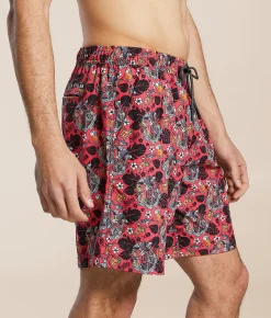 Bottoms|Swimwear | Sullen Shark Bite Stretch Swim Trunks Coral
