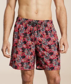 Bottoms|Swimwear | Sullen Shark Bite Stretch Swim Trunks Coral