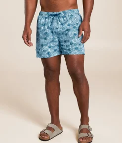 Bottoms|Swimwear | Sunset x Vine Shawn Stretch Swim Trunks Lt Blue