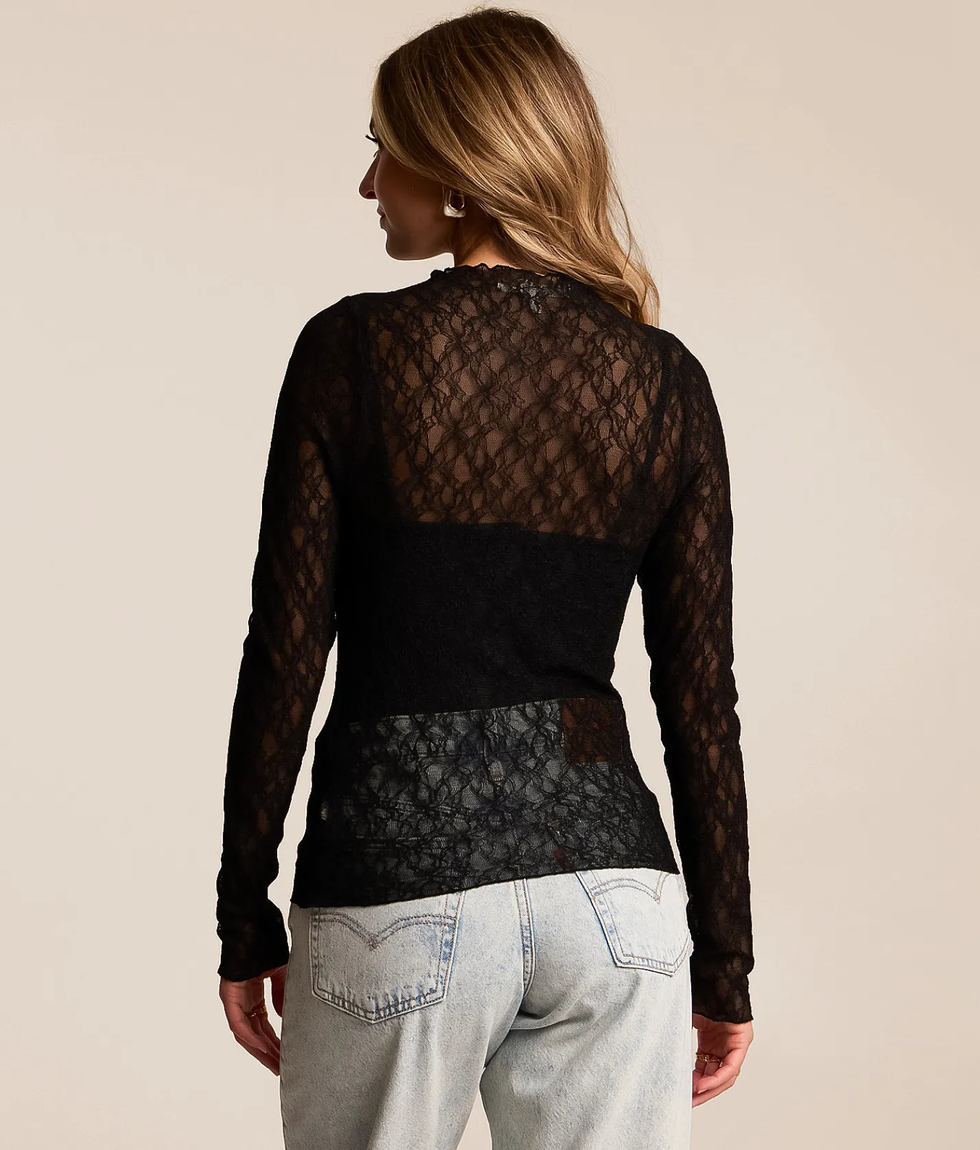 Tops | Willow & Root Sheer Lace Top Black