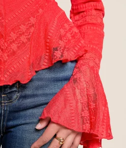 Tops | Willow & Root Sheer Lace Top Bittersweet