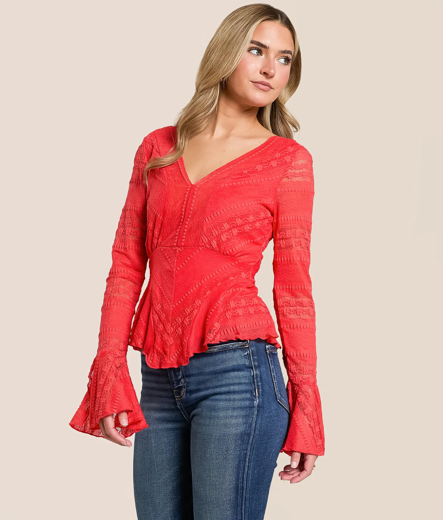 Tops | Willow & Root Sheer Lace Top Bittersweet
