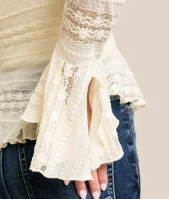 Tops | Willow & Root Sheer Lace Top Cream