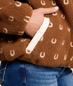 Tops | Wrangler® Sherpa Quarter Snap Pullover Brown
