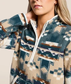 Tops | Wrangler® Sherpa Quarter Zip Pullover Blue
