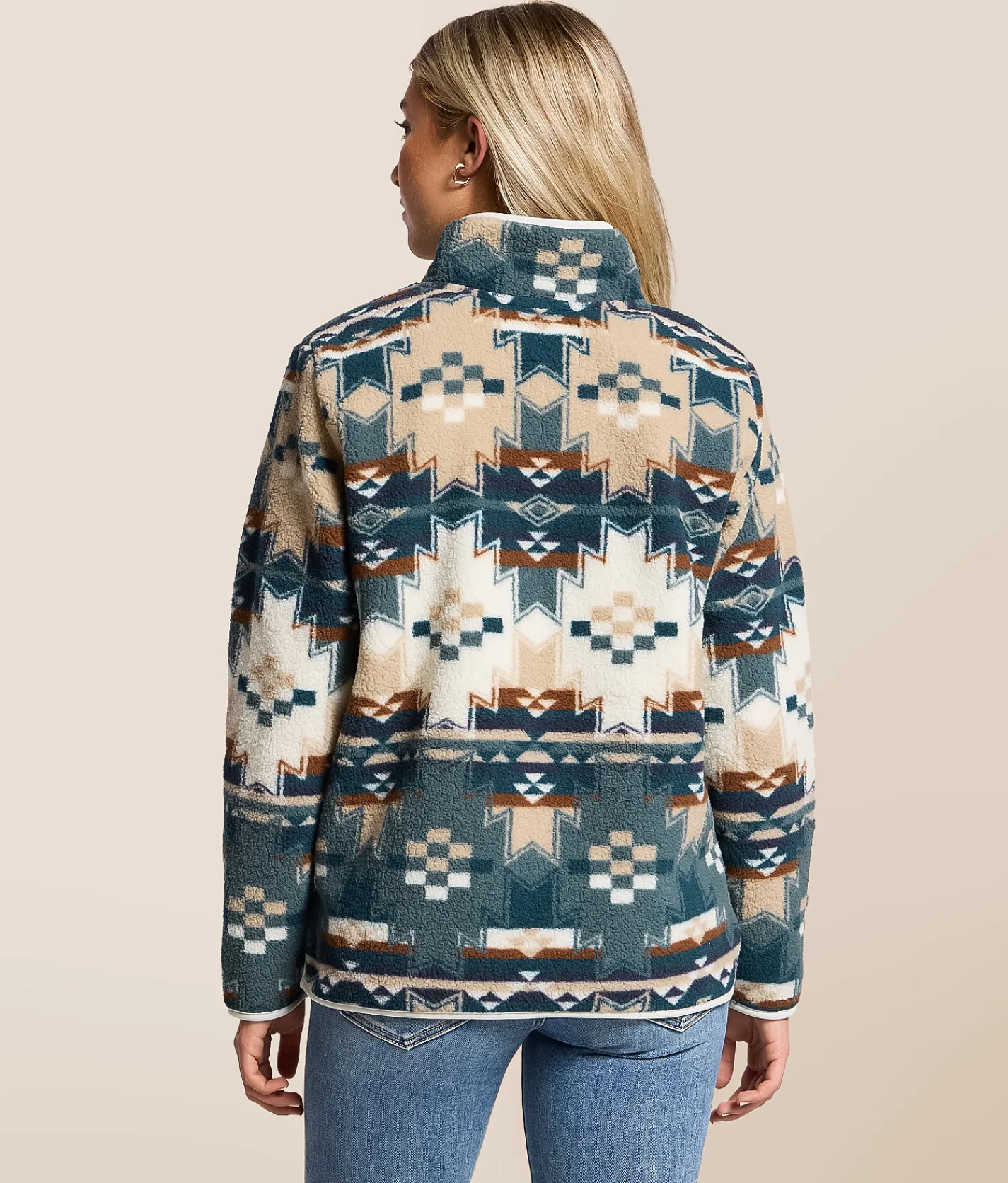 Tops | Wrangler® Sherpa Quarter Zip Pullover Blue