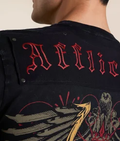 Affliction Shielded T-Shirt Black Lava Wash Best