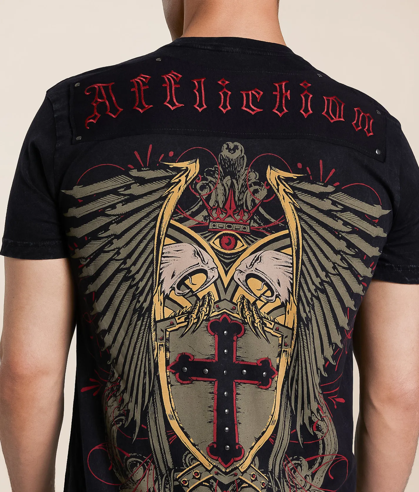 Affliction Shielded T-Shirt Black Lava Wash Best
