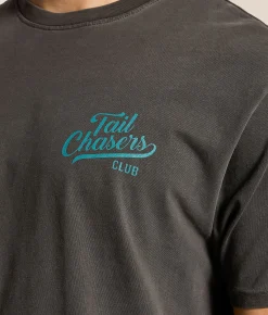 Tops|Graphic T-Shirts | Tail Chasers Club Shootin' Quacks T-Shirt Vintage Black Pigment Dye