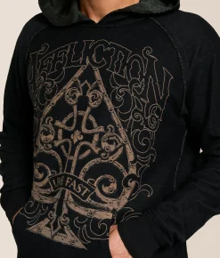 Affliction Shredded Dusk Reversible Thermal Hoodie Deep Depths Black Best