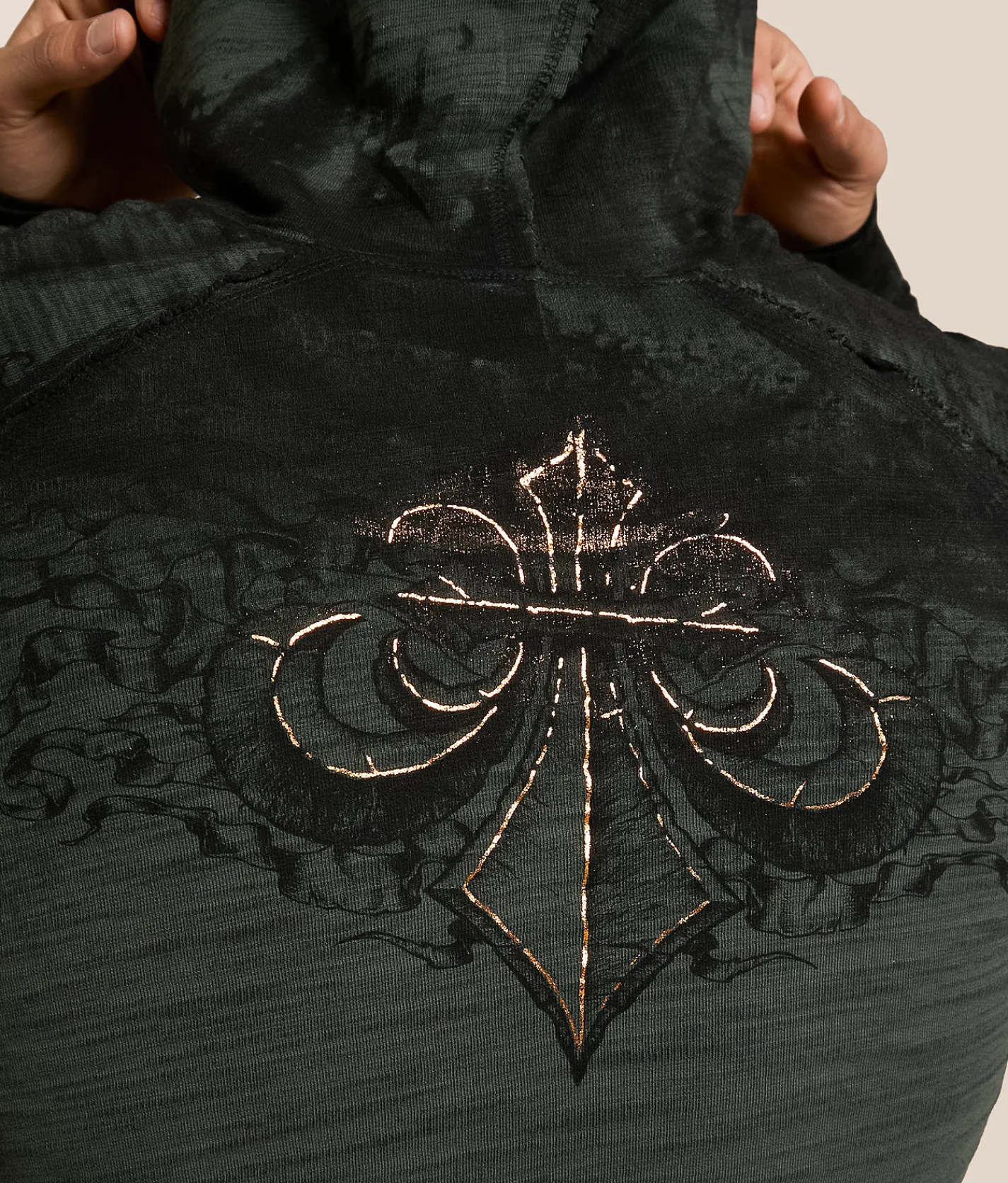 Affliction Shredded Dusk Reversible Thermal Hoodie Deep Depths Black Best