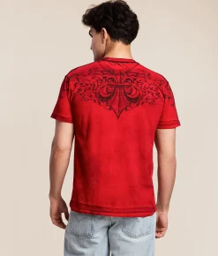 Affliction Shredded Dusk T-Shirt Affliction Red Online