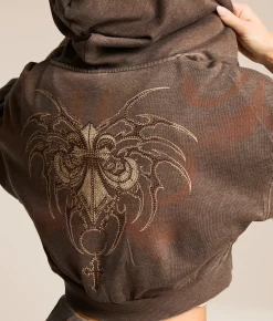Tops | Affliction Shred Fest Heathered Hoodie Taupe