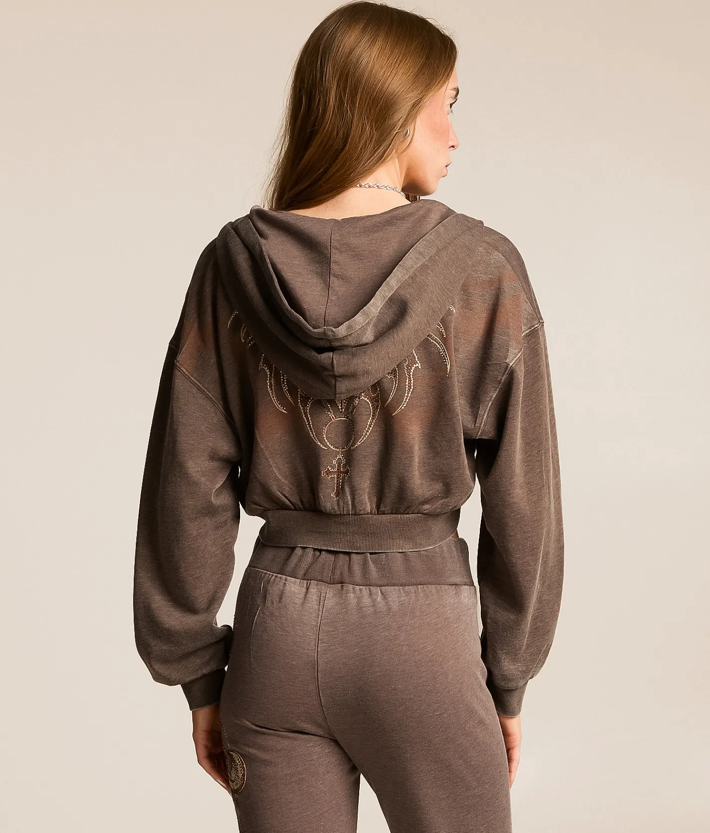 Tops | Affliction Shred Fest Heathered Hoodie Taupe