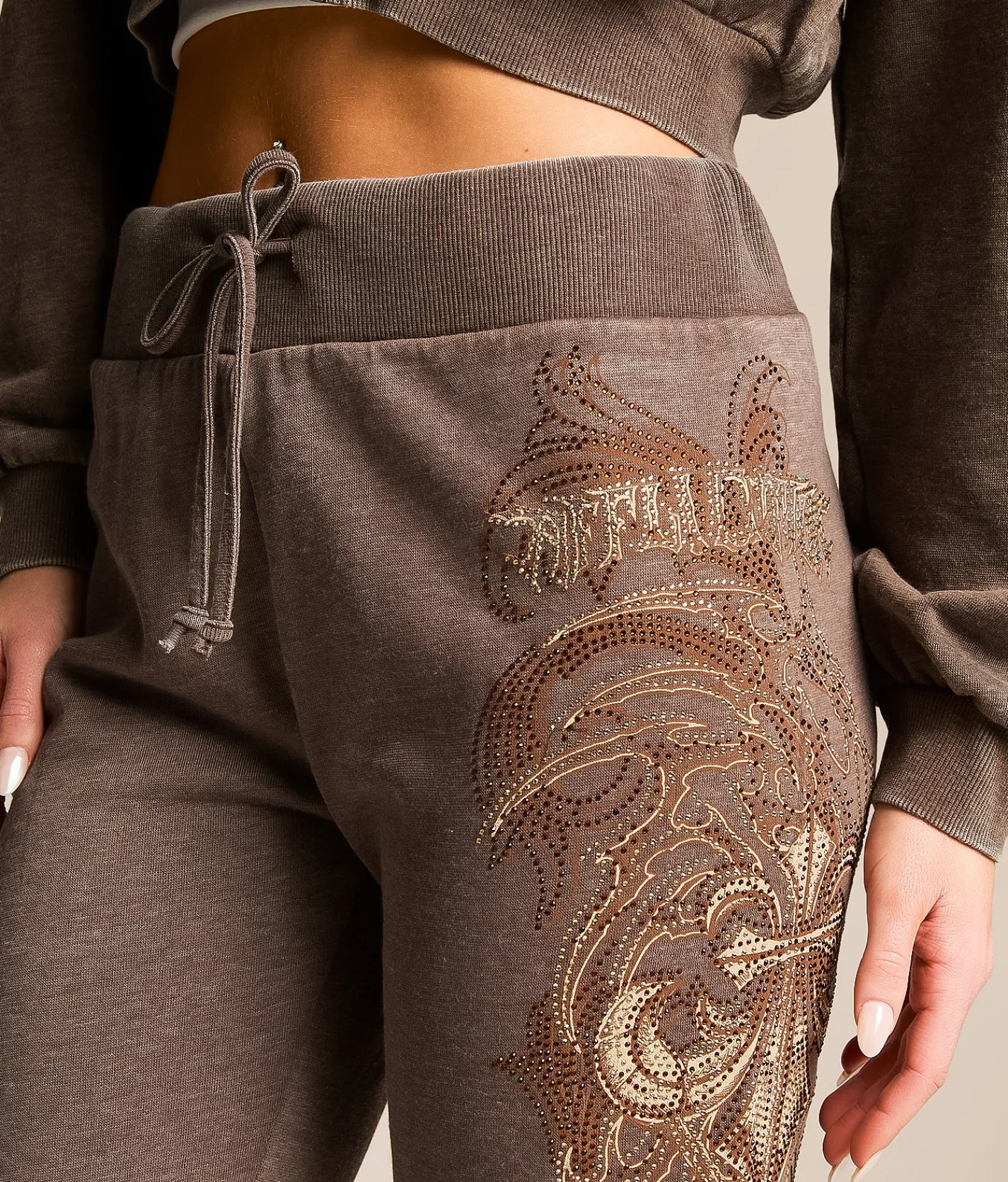 Bottoms | Affliction Shred Fest Heathered Pant Taupe