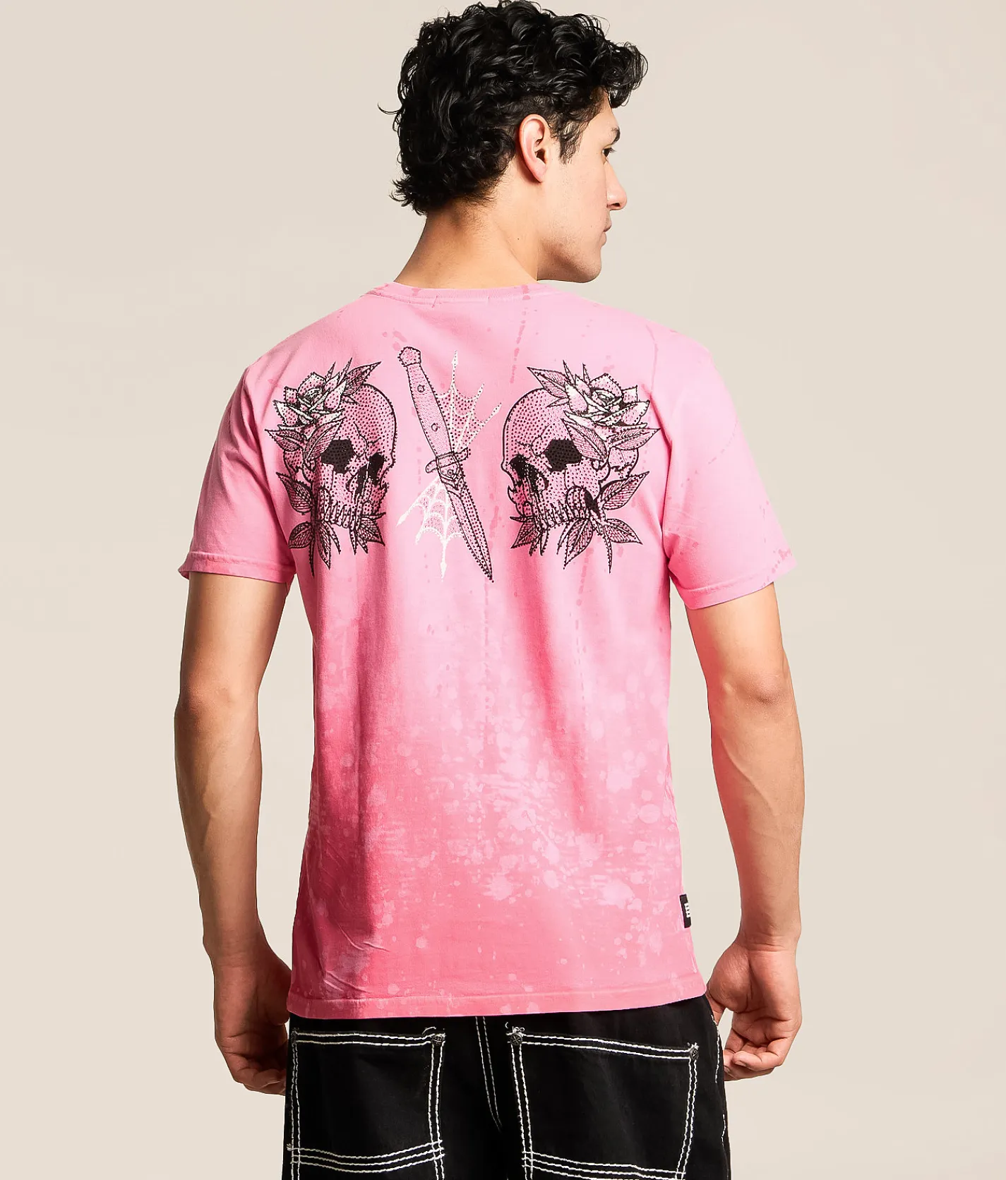 Tops|Graphic T-Shirts | Affliction Shrouded Mob T-Shirt Pink Drink Reactive