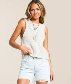 Tops | Free People Sicily Sweater Tank Top Ivory Combo