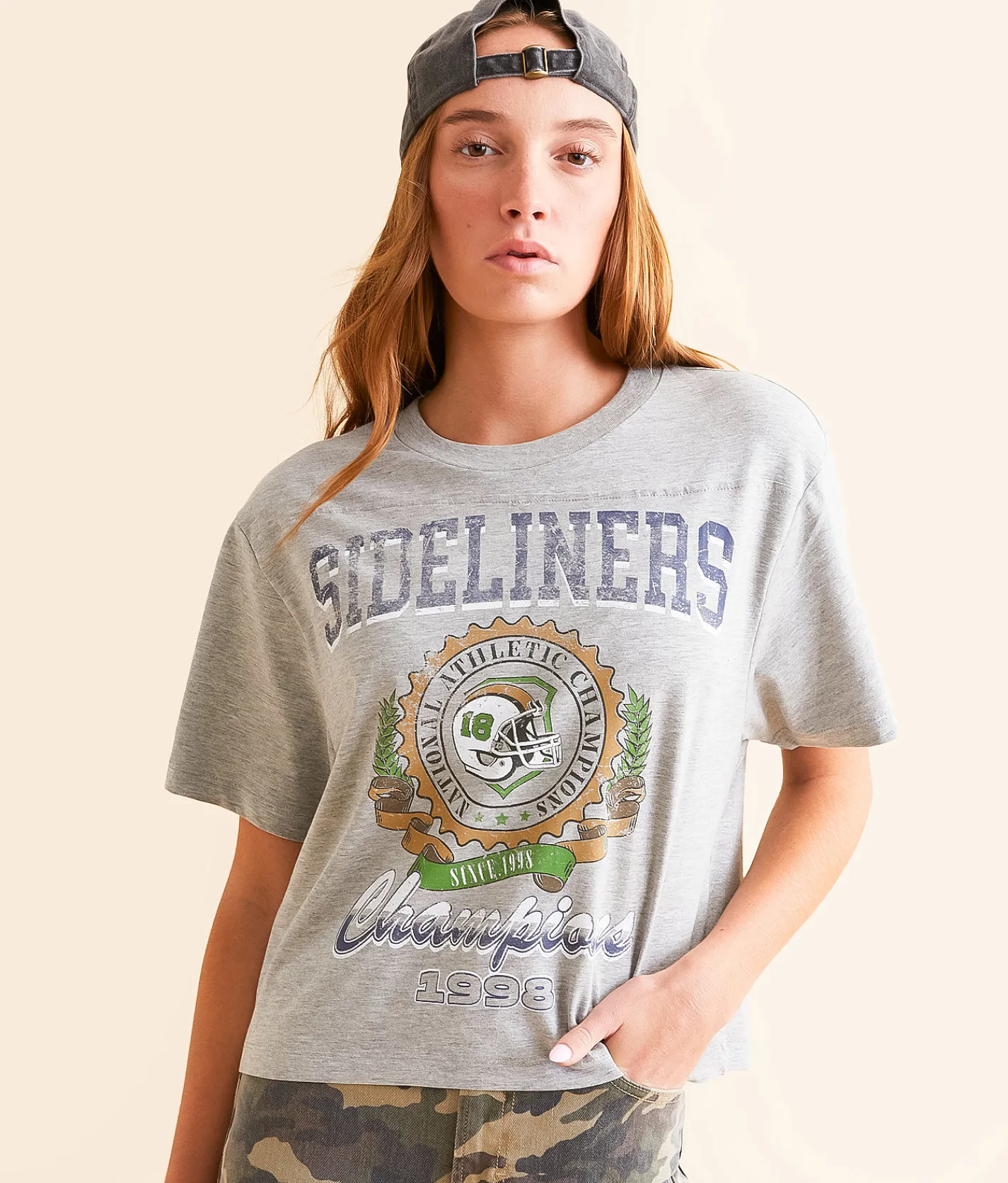 DH Apparel Sideliners Champions 1998 T-Shirt Heathered Grey Outlet