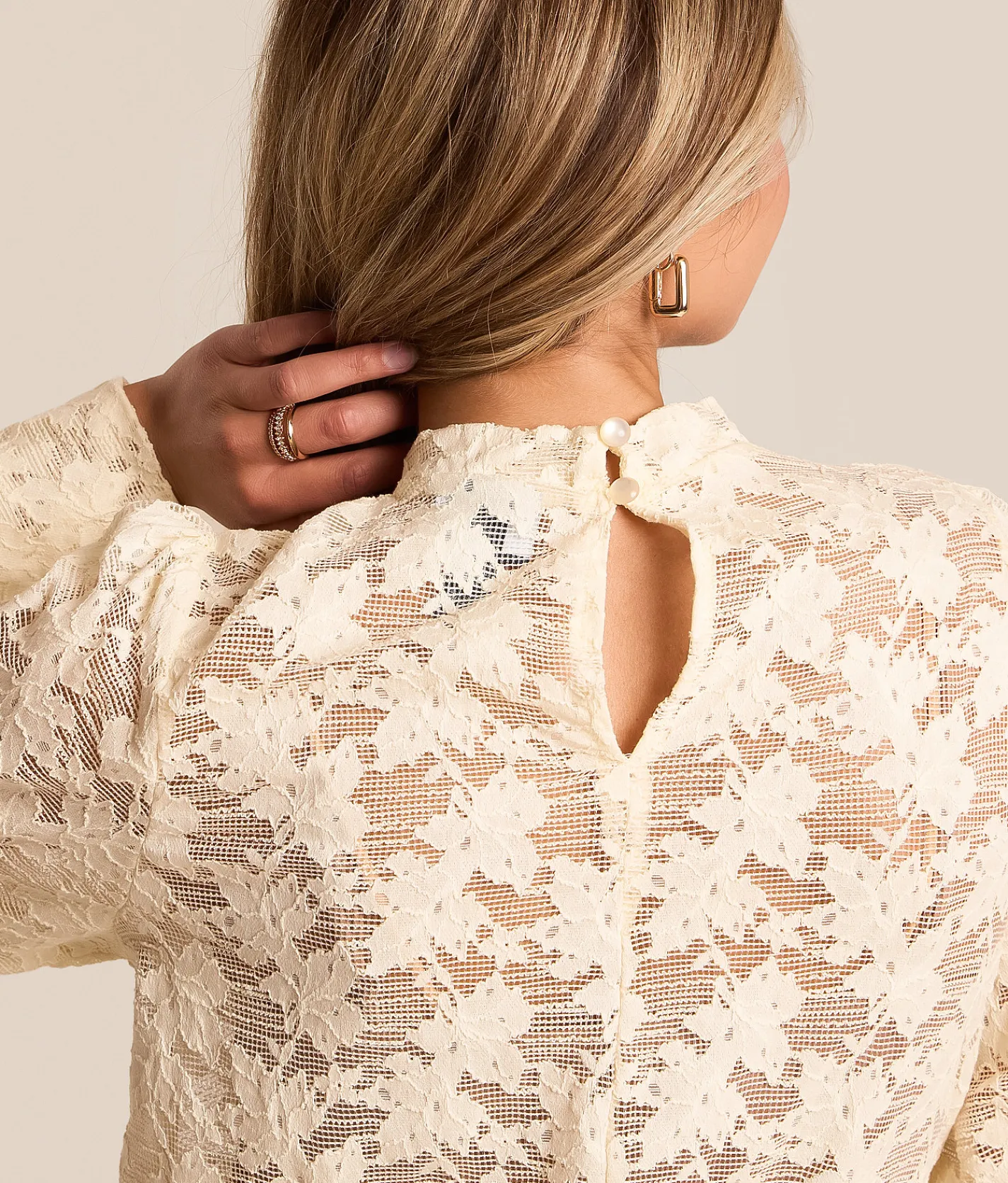 Tops | Daytrip Side Tie Lace Top Cream