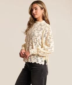 Tops | Daytrip Side Tie Lace Top Cream
