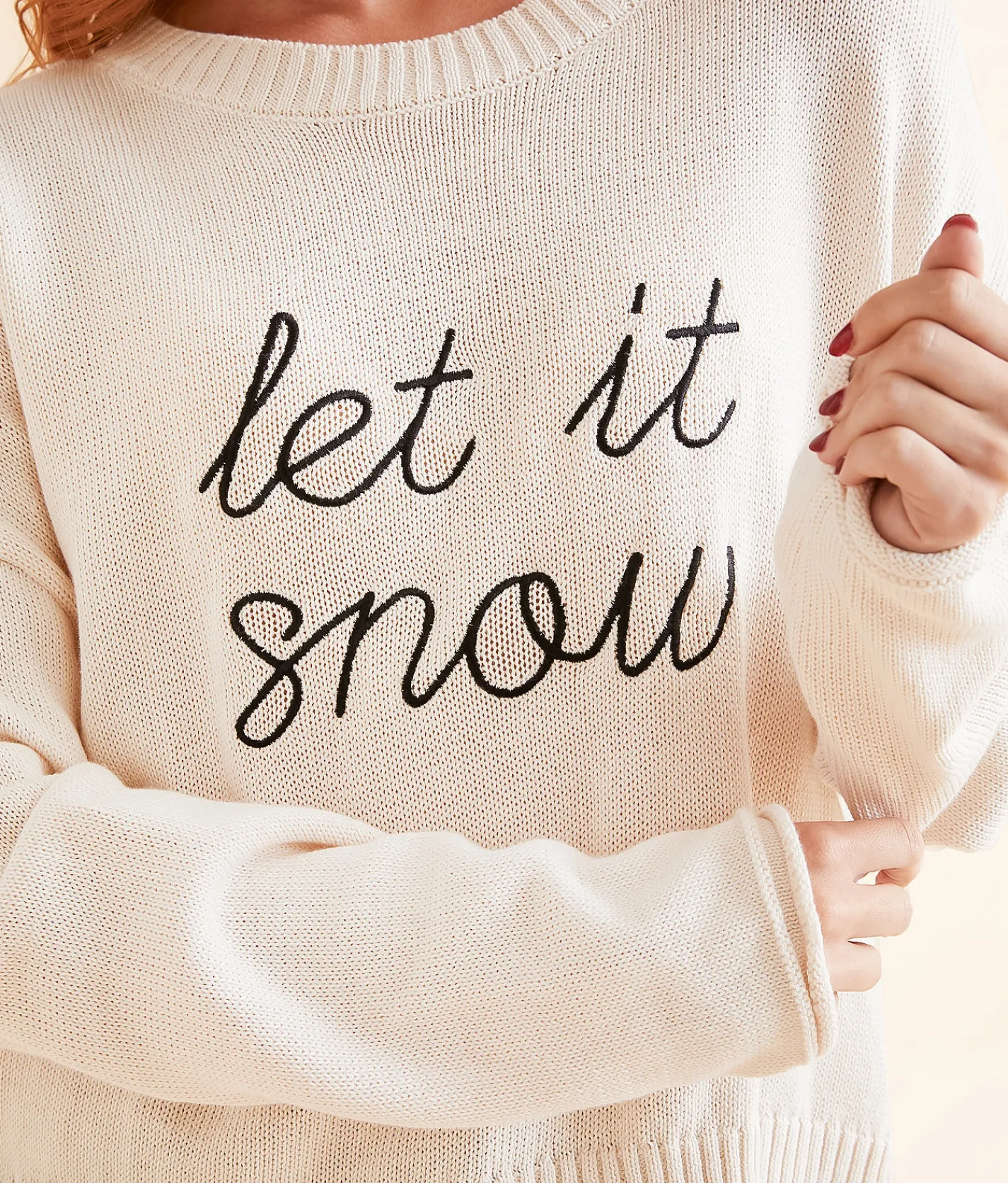 Z Supply Sienna Let It Snow Sweater Winter White Hot