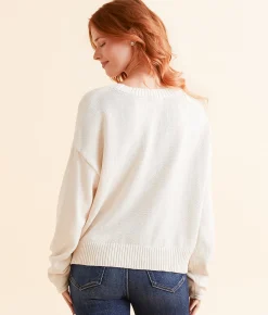 Z Supply Sienna Let It Snow Sweater Winter White Hot