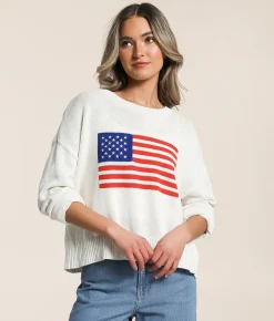 Z Supply Sienna Patriot Sweater Sea Salt Outlet