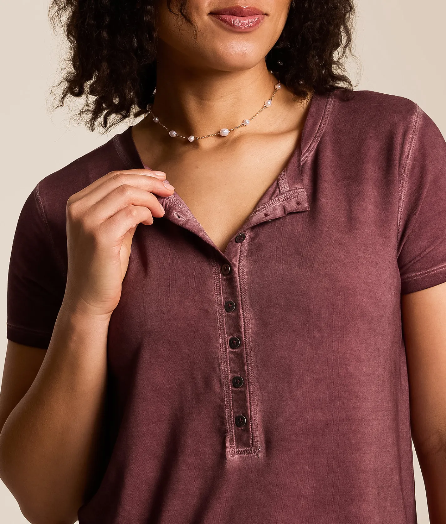 White Crow Sienna Sleek Henley Rose Brown Sale